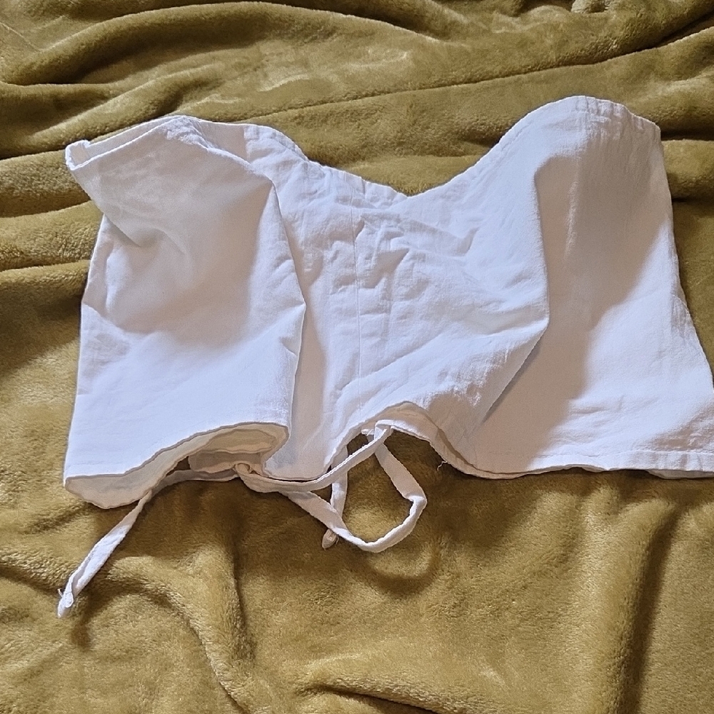 Free People White Strapless Top